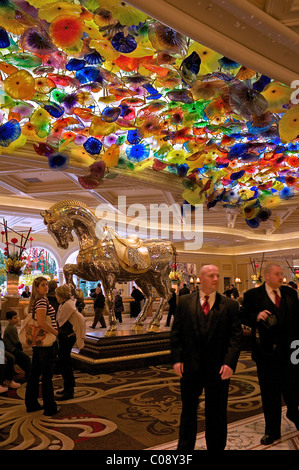 Nella hall del Bellagio di Las Vegas Foto Stock