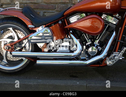 Vista dettagliata di un iconico, American Motorcycle Foto Stock