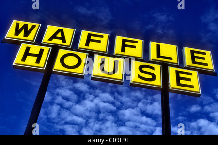 Waffle House Sign in Florida USA Foto Stock