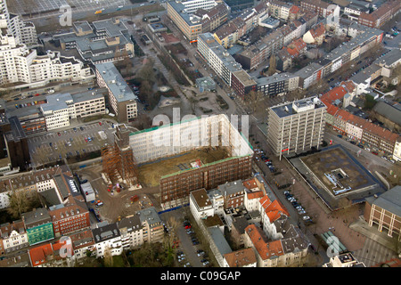 Vista aerea, eviscerazione del Hans-Sachs-Haus, la ricostruzione del municipio, Gelsenkirchen, Ruhrgebiet regione Foto Stock