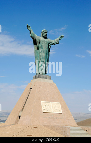 Statua di Cristo, statua, monumento, El Morro, montagna, landmark, teatro di guerra, la Guerra del Pacifico, Arica, Norte Grande Foto Stock