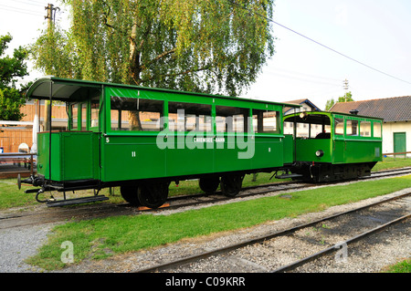 Carrelli del Chiemsee ferrovia in Prien-Stock, il Lago Chiemsee, Chiemgau, Baviera, Germania, Europa Foto Stock