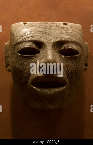 Maschera di pietra di Teotihuacan uomo idealizzato o Hombre Idealizado. Museo Nazionale di Antropologia, Città del Messico. Foto Stock