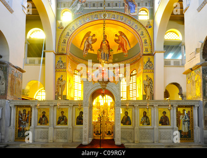 Interno, Chiesa di San Demetrio o Hagios Demetrio, Salonicco, Calcidica, Macedonia, Grecia, Europa Foto Stock