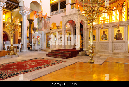 Interno, Chiesa di San Demetrio o Hagios Demetrio, Salonicco, Calcidica, Macedonia, Grecia, Europa Foto Stock