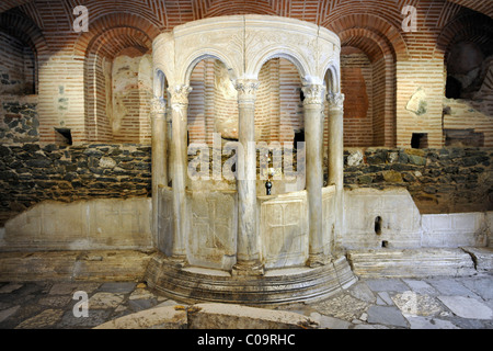 Cripta, i resti delle terme romane del IV secolo, interno, Chiesa di San Demetrio o Hagios Demetrio, Salonicco Foto Stock