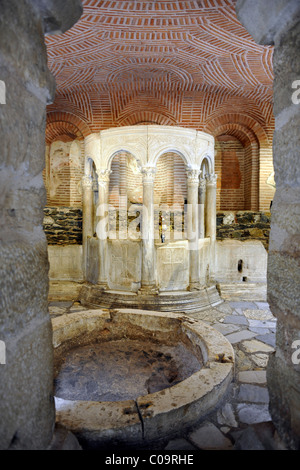 Cripta, i resti delle terme romane del IV secolo, interno, Chiesa di San Demetrio o Hagios Demetrio, Salonicco Foto Stock