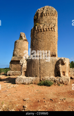 Tomba fenicio torre presso il sito archeologico di Amrit nei pressi di Tartus, Tartous, Siria, Medio Oriente e Asia Orientale Foto Stock