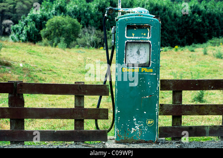Usura della pompa benzina da BP, Isola del Sud, Nuova Zelanda Foto Stock
