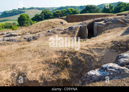 Necropoli Etrusca di ara del Tufo, tomba etrusca, Tuscania, Viterbo, Lazio, Italia Foto Stock