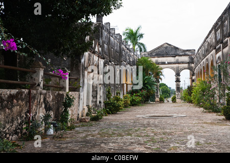 Xvii secolo henequen Hacienda Yaxcopoil vicino a Merida, Messico Foto Stock