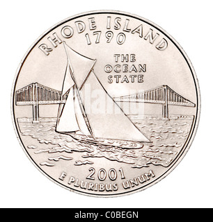 Noi Quarto di Dollaro raffigurante il Rhode Island - 'l'Oceano membro " Foto Stock