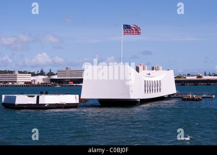 Pearl Harbor monumento di guerra. USS Arizona Memorial, Oahu Hawaii. Foto Stock