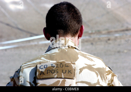 Il Welsh guards battel gruppo su vi tour of duty in Iraq 2004. esse sono state pubblicate appena fuori al lato Arhmar in Iraq meridionale. e Foto Stock