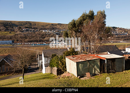 Capannoni a Ty Llwyn Ebbw Vale Blaenau Gwent Wales UK Foto Stock