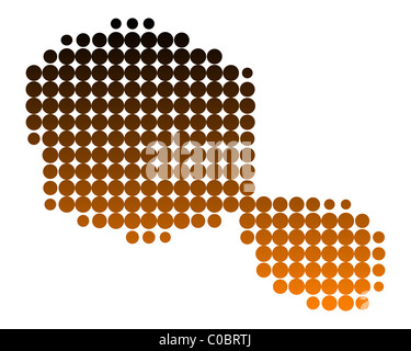 Mappa di Tahiti Foto Stock