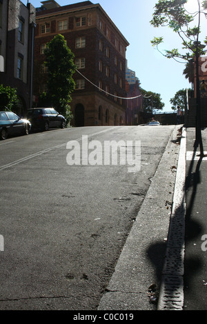 Una tranquilla strada secondaria nel quartiere affaristico di Sydney area, NSW, Australia Foto Stock