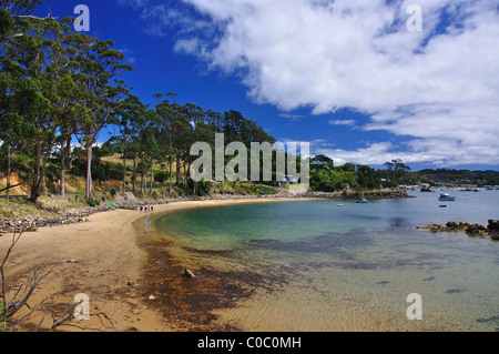 Lonnekers Beach, Halfmoon Bay, Oban, Stewart Island (Rakiura), Southland Region, Nuova Zelanda Foto Stock