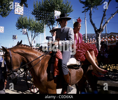 Il Siviglia Fiera di primavera, la Feria de abril de Sevilla, Sevilla , Andalucia,Spagna Foto Stock