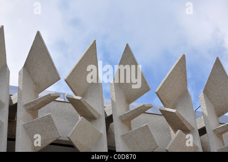 Calcestruzzo astratta facciata di edificio in close-up Foto Stock