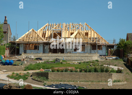 Bungalow in costruzione, Barrow su Soar, Leicestershire, England, Regno Unito Foto Stock