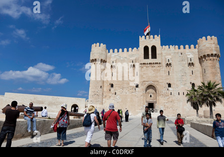 Cittadella Qaitbay ad Alessandria, a nord di Egitto. Foto Stock