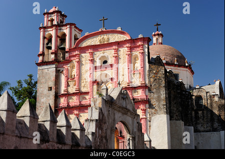 Tercera Orden Cappella entro la cattedrale motivi in Cuernavaca, Stato di Morelos, Messico Foto Stock