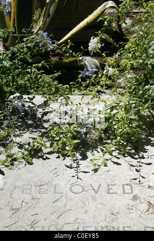 Le lapidi nel cimitero protestante vicino a piramide, Roma Foto Stock