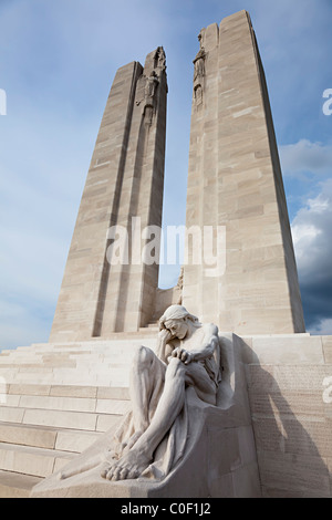 Vimy Ridge Prima Guerra Mondiale memorial Sito Storico Nazionale del Canada in Francia Foto Stock