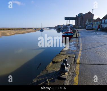 Il Quay a Wells-next-Mare, Norfolk, Inghilterra. Foto Stock