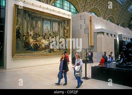 Turisti, visitatori, visitando, il Musee d'Orsay, il Museo d' Orsay, Parigi, Francia, Europa Foto Stock