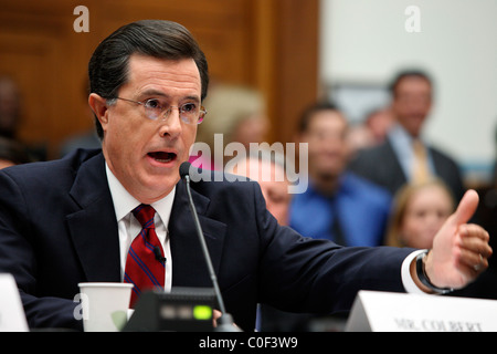 Stephen Colbert testimonia prima di una casa sottocomitato giudiziario. Foto Stock