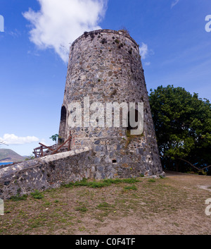 Vecchia Torre sul Annaberg Plantation nel Parco Nazionale di San Giovanni nelle Isole Vergini Americane Foto Stock
