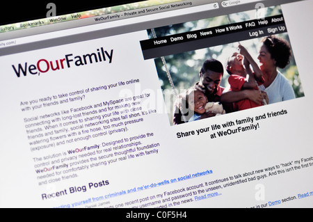 WeOurFamily sociale sito in rete Foto Stock