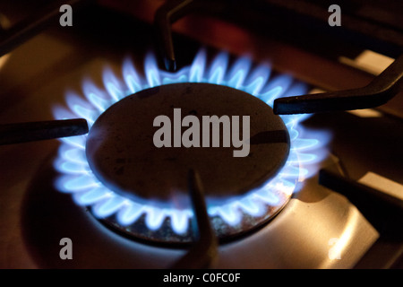 Anello di gas sul piano di cottura stufa Foto Stock