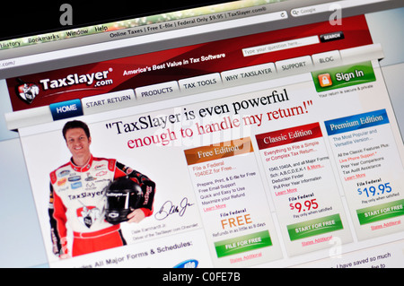 TaxSlayer - online le imposte sul reddito preparazione del sito web del servizio Foto Stock