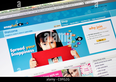 Sito Web Snapfish - creazione personalizzata di stampe digitali e regali Foto Stock