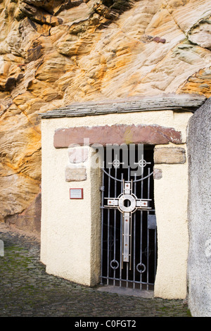 St Fillans grotta sul Cove Wynd Pittenweem Fife Scozia Scotland Foto Stock