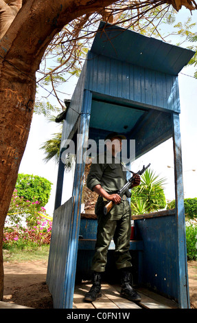 Sicurezza in Egitto, turismo sito, guardia armata Foto Stock