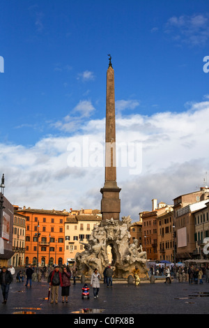 Del Bernini, fontana di Piazza Navona a Roma, Italia Foto Stock