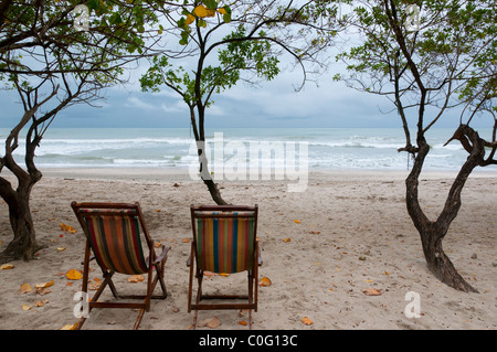 Sedie spiaggia Nicoya peninsula Costa Rica Foto Stock