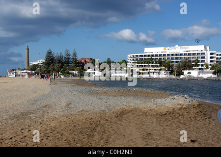 Il PALM BEACH HOTEL E PLAYA DE MASPALOMAS. GRAN CANARIA. Isole Canarie. Foto Stock