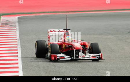 Fernando Alonso (ESP) nella Scuderia Ferrari F150th monoposto di Formula Uno Foto Stock