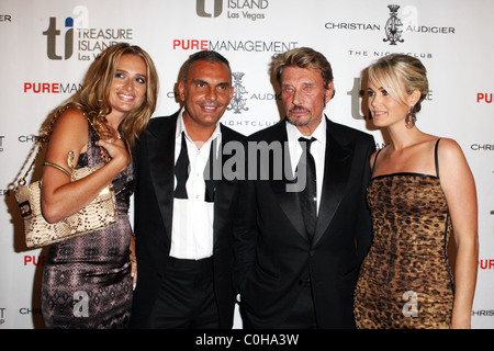 Ira Audigier, Christian Audigier, Hallyday e Laetitia Boudou Grand Apertura di 'Christian Audigier Nightclub' al tesoro Foto Stock