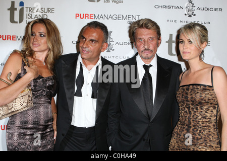 Ira Audigier, Christian Audigier, Hallyday e Laetitia Boudou Grand Apertura di 'Christian Audigier Nightclub' al tesoro Foto Stock