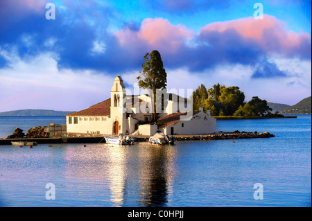 Greco-ortodossi Convento di Vlachernas, Kanoni, Penisola, Corfu Grecia ISOLE IONIE Foto Stock