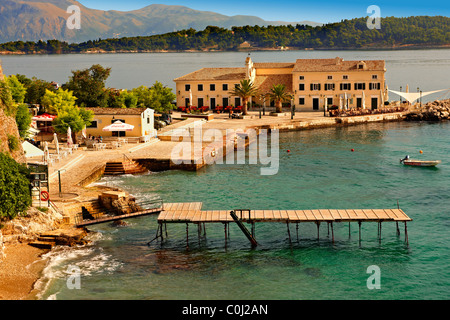 Corfù Città Vecchia porto greco isole Ionie Foto Stock