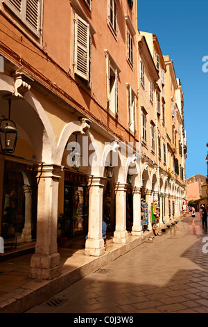 I Portici di Corfu, Grecia ISOLE IONIE Foto Stock