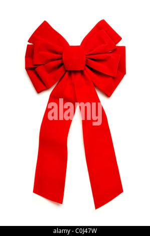 Nastro rosso su bianco Foto Stock