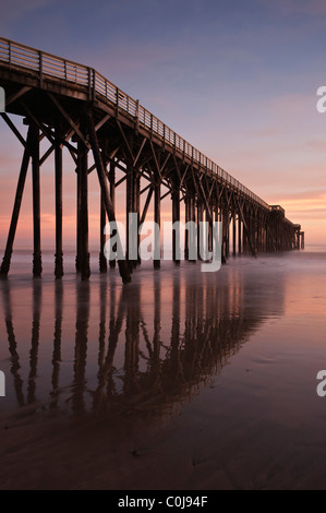 San Simeon Pier, William Randolph Hearst Memorial Beach, California Foto Stock